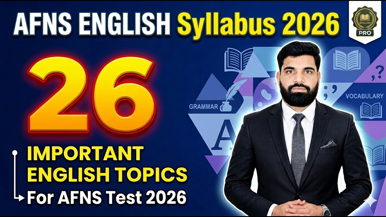 AFNS English Syllabus 2026 | 26 English Most Important Topics for AFNS 2026 