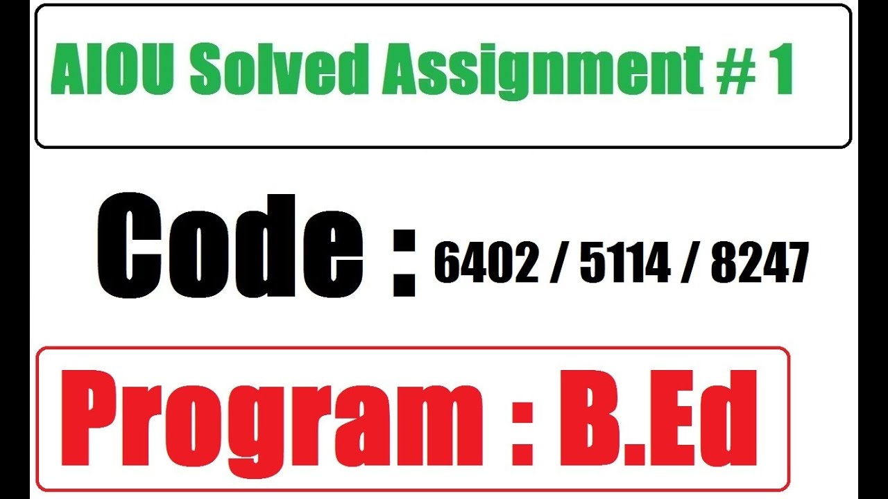 AIOU Code 6402 / 5114 / 8247 Solved Assignment No 1 Autumn 2025 | Educational Psychology
