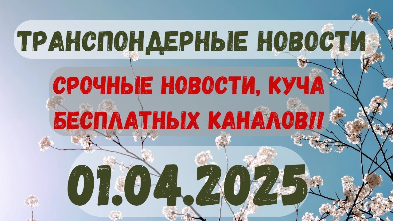 СРОЧНЫЕ ТРАНСПОНДЕРНЫЕ НОВОСТИ. КУЧА БЕСПЛАТНЫХ КАНАЛОВ. 01.04.2025