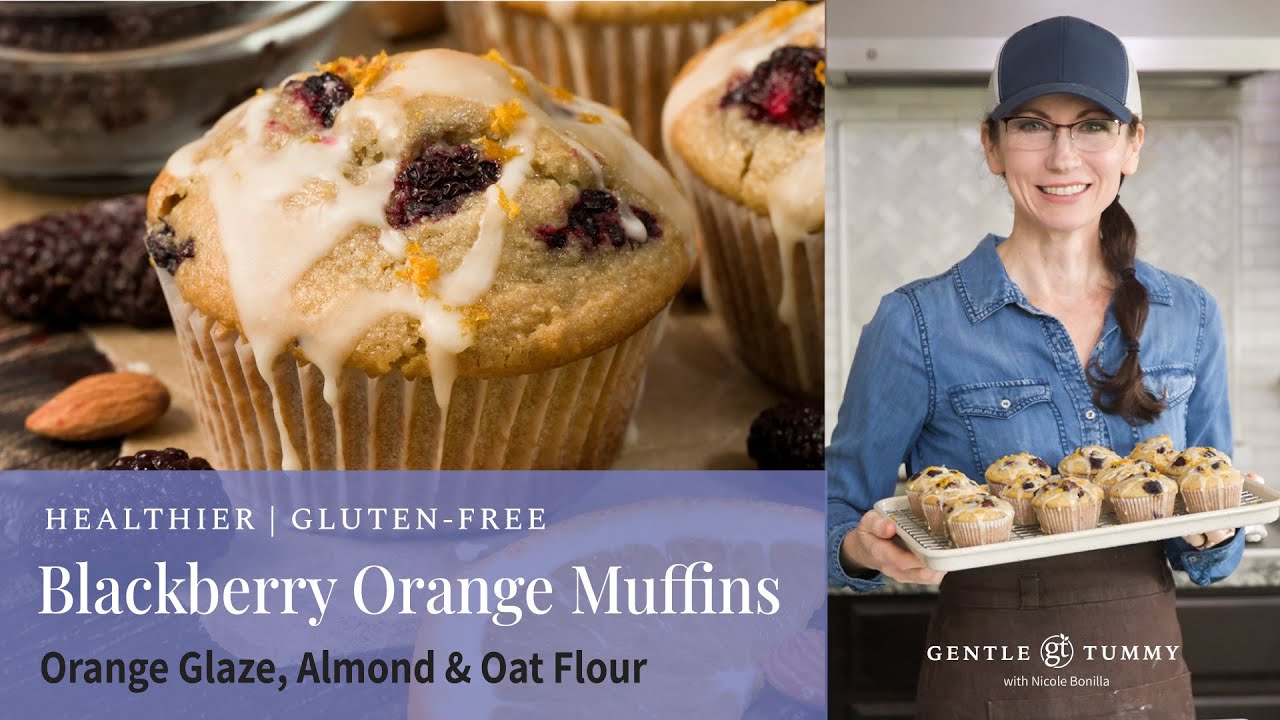 EASY Gluten Free Blackberry Muffins with Orange Glaze