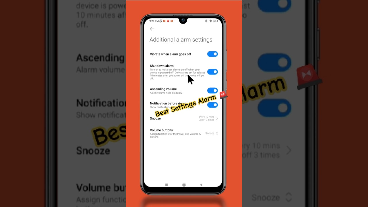 Shutdown Alarm ⏰ Setting | Additional Alarm Hidden Settings | 10Mintue automatically turn off