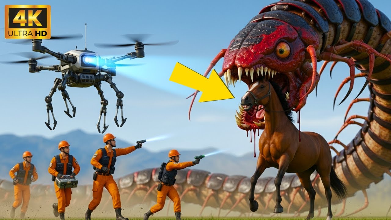 Heroic Rescue Team Uses Flying Robot To Save Poor Horse From Mutant Centipede