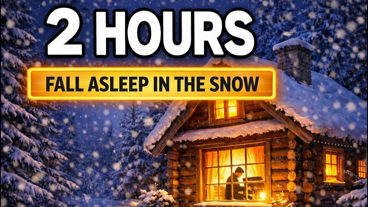 2 Hours Winter Piano Sleep ❄️ Soft Snowfall Music for Deep Sleep