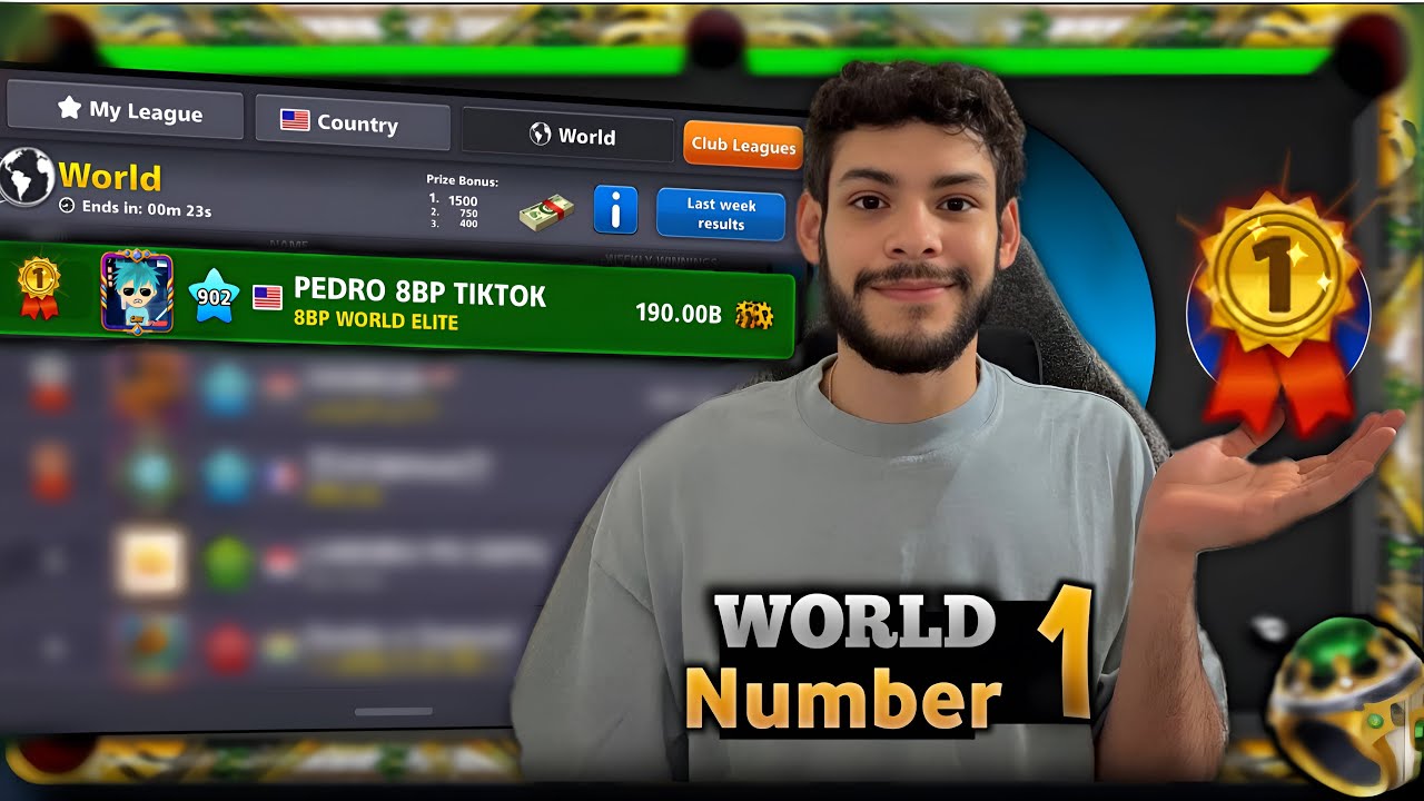 🏆HOW I GOT WORLD #1 IN 8 BALL POOL! 🌍- 190B Winnings World Top League 🥇| Pedro 8BP