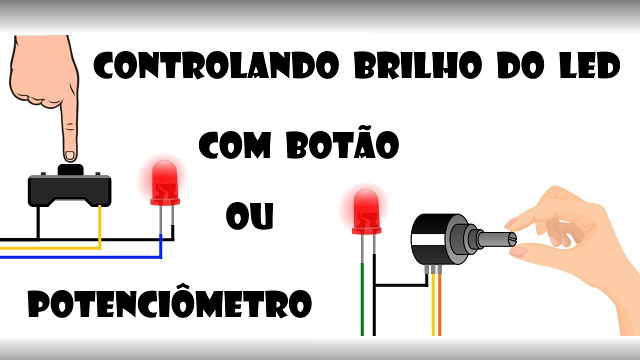 Arduino - Controlando brilho do LED com botão ou potenciômetro