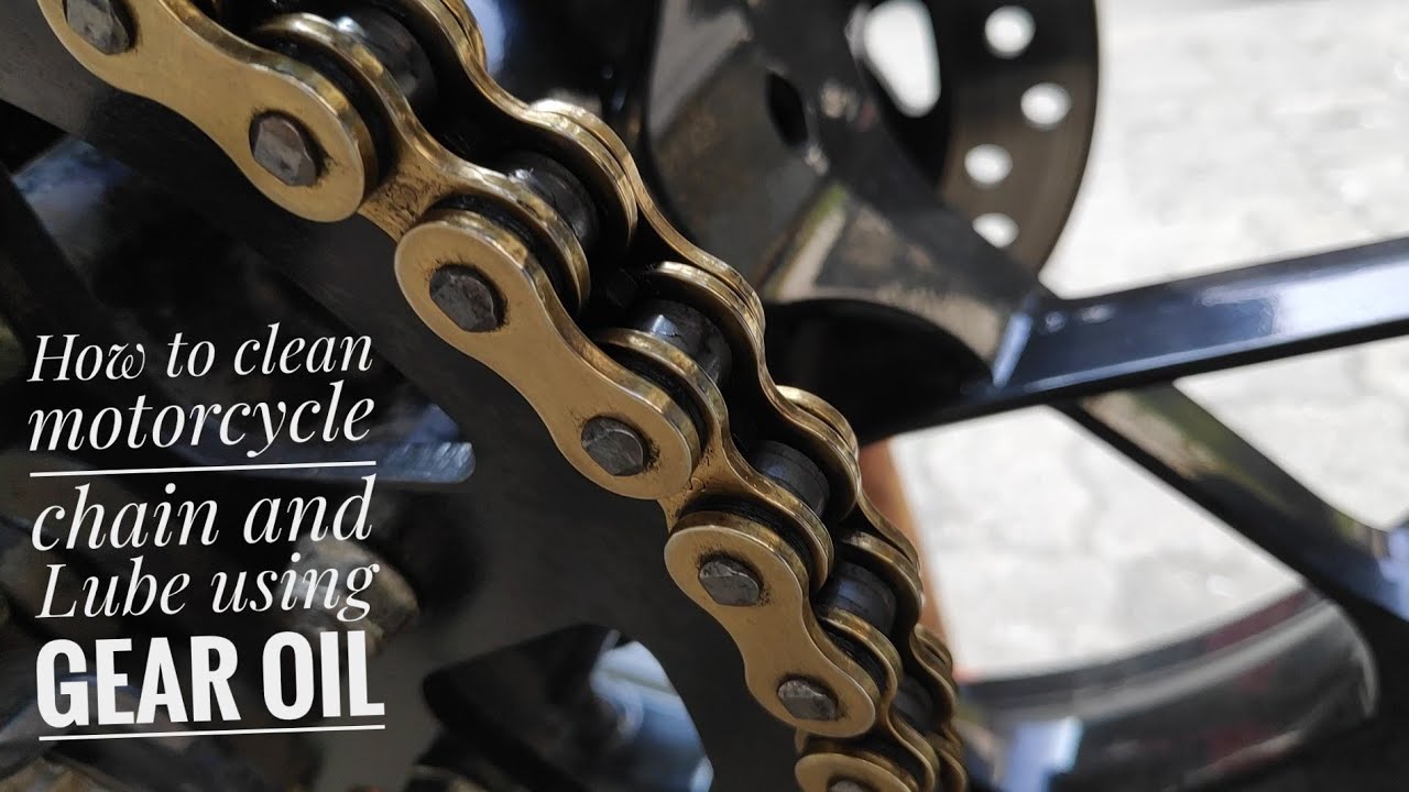 Motorcycle chain clean and lube using Gear Oil [Tutorial]