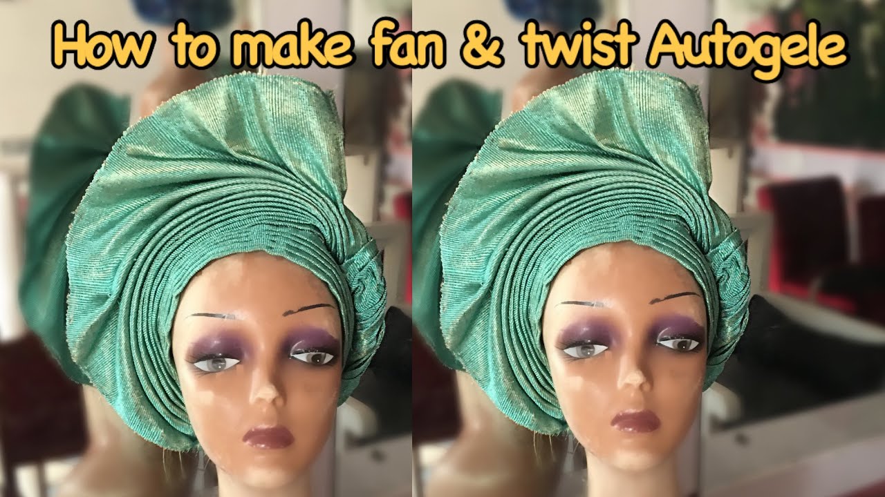 Autogele tutorial(part 1)how to make fan & twist Autogele  #shorts #gele #autogele #tutorial #makeup