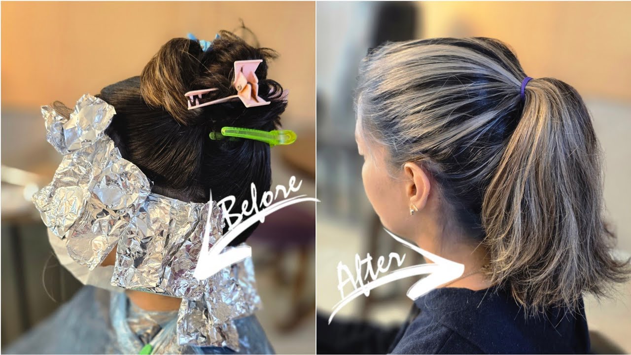 😍Hair Money Piece Highlights at Home | Face Framing Foil Placement