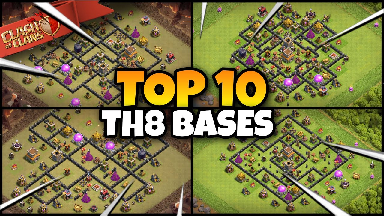 10 UNSTOPPABLE Bases for TH8 - Best CWL/War/Trophy Bases in Clash of Clans 2023!