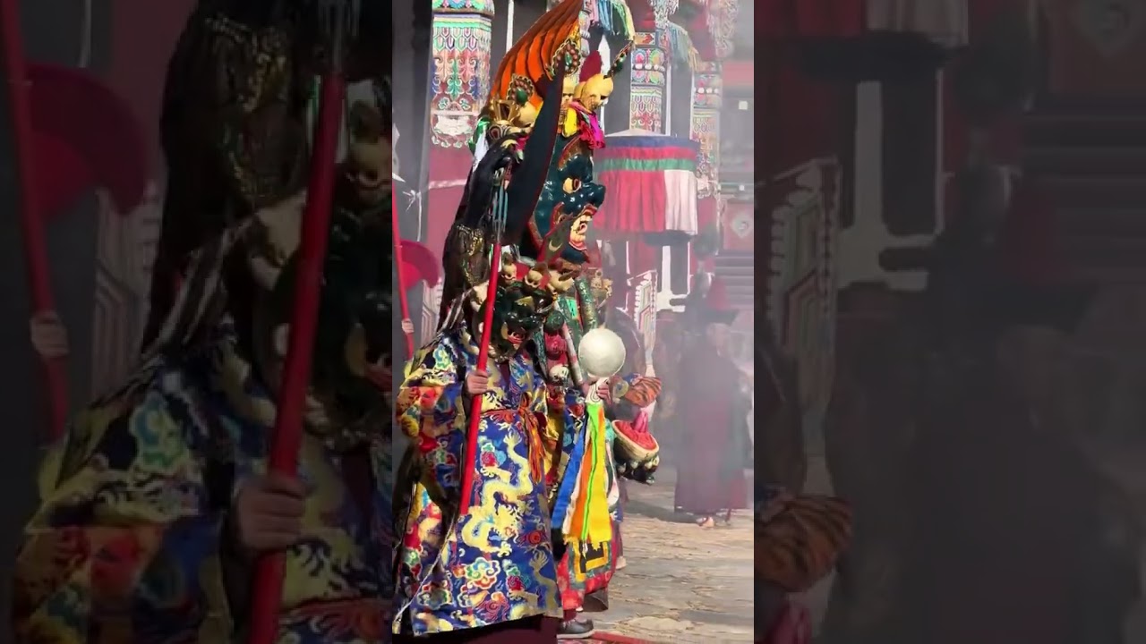 Buddhist mask dance. #tsulrangbuddhistmonk #love #lordbuddha #travel #buddha #monk