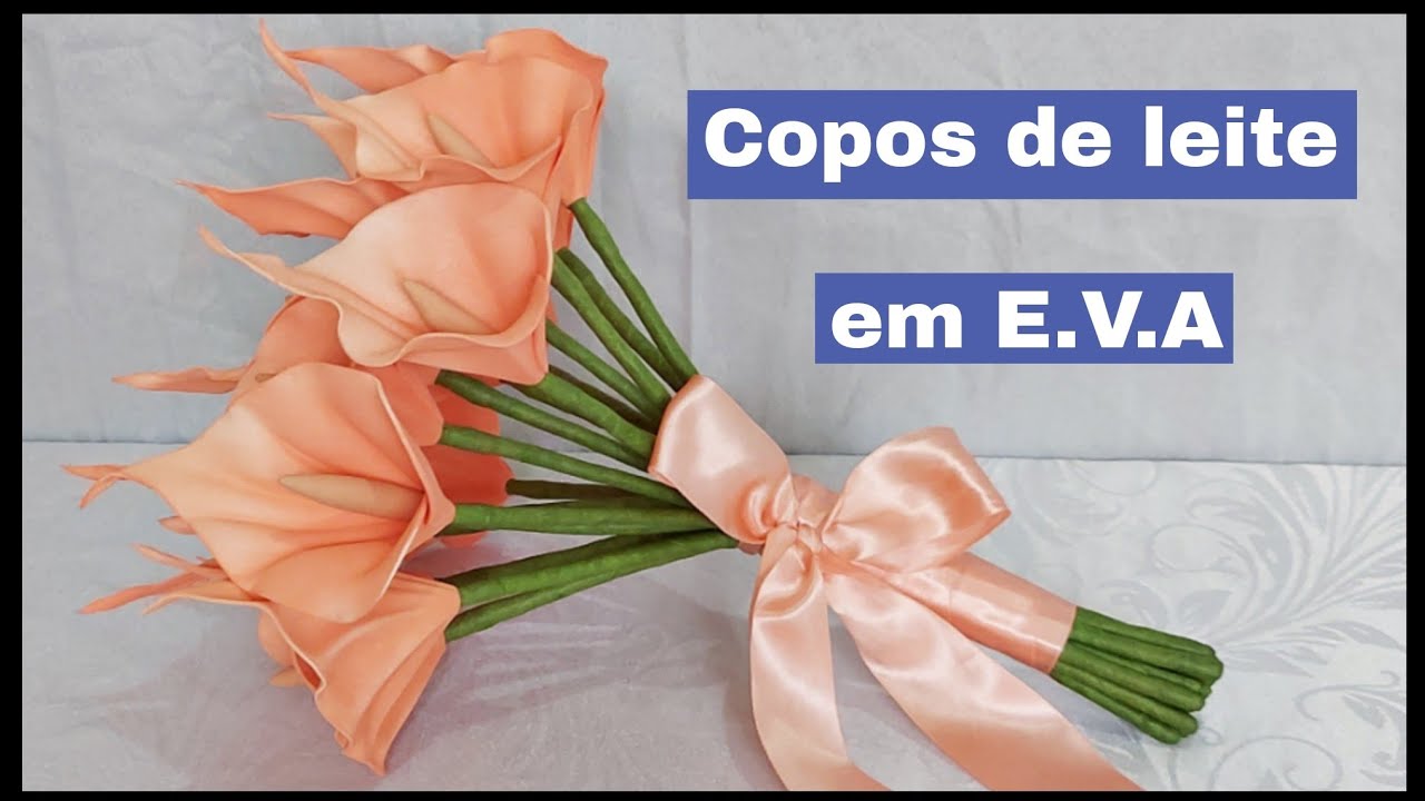 Buquê de noiva com copos de leite em E.V.A