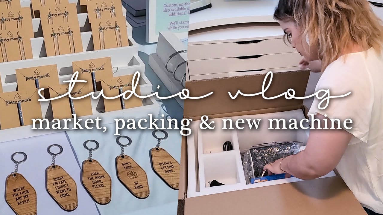 market setup, making & packing shop orders with some asmr, new mug press unboxing | studio vlog 43