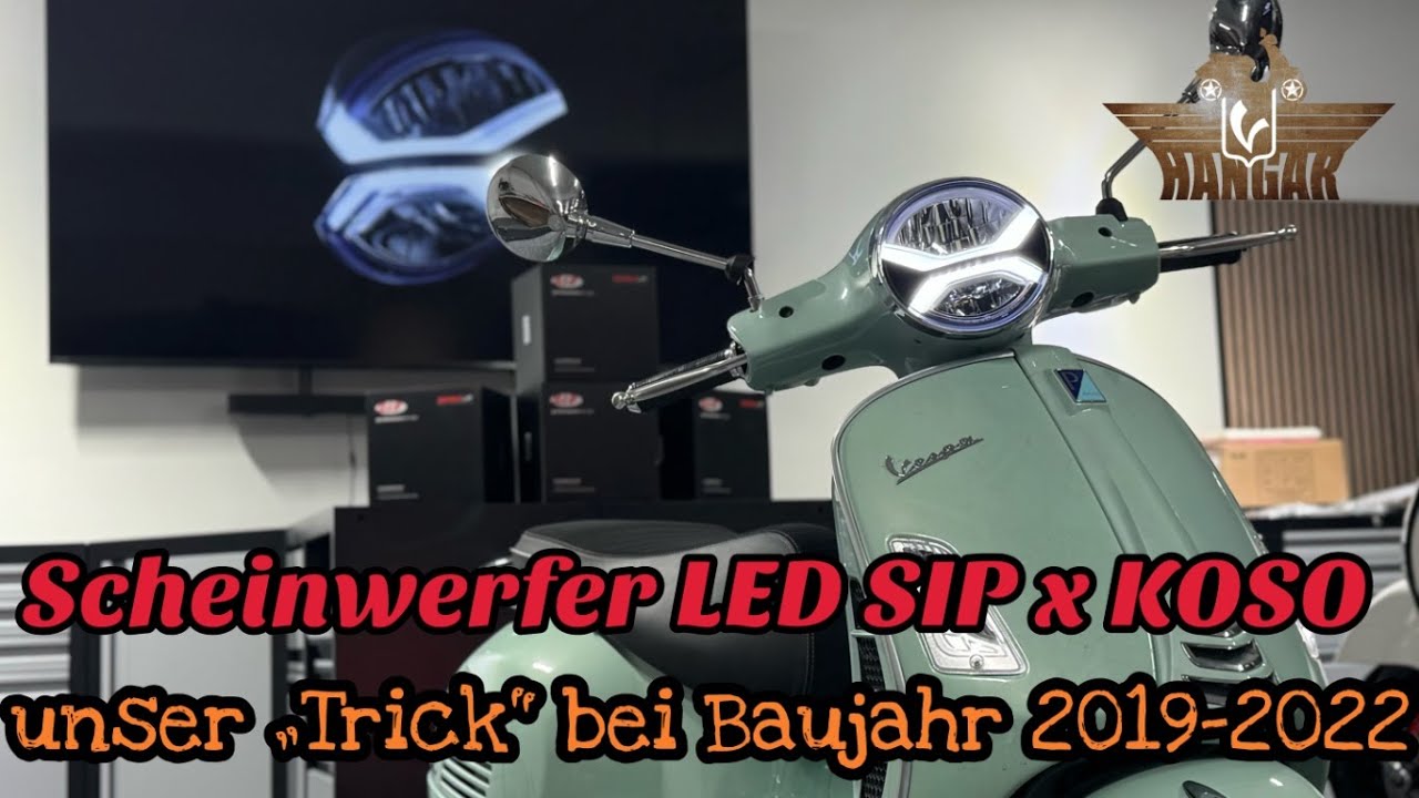 LED Scheinwerfer für die Vespa GTS von SIP x KOSO