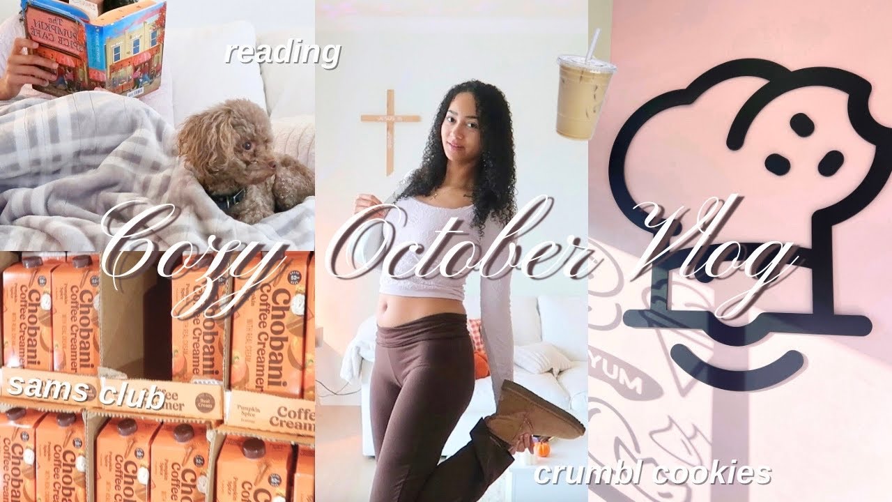 cozy OCTOBER vlog | sams club, spooky movies, reading, & crumbl cookies