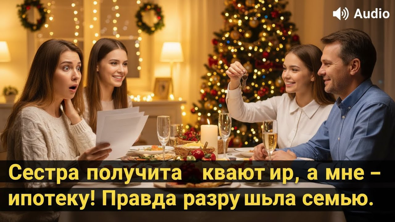 Рождественский подарок: квартира сестре, ипотека мне! Семья рухнула от разоблачения.