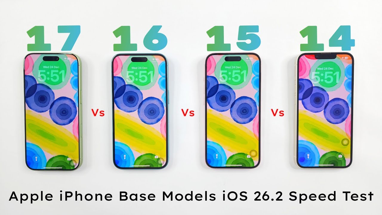 iPhone 17 vs 16 vs 15 vs 14 - iOS 26.2 SPEED TEST 🔥