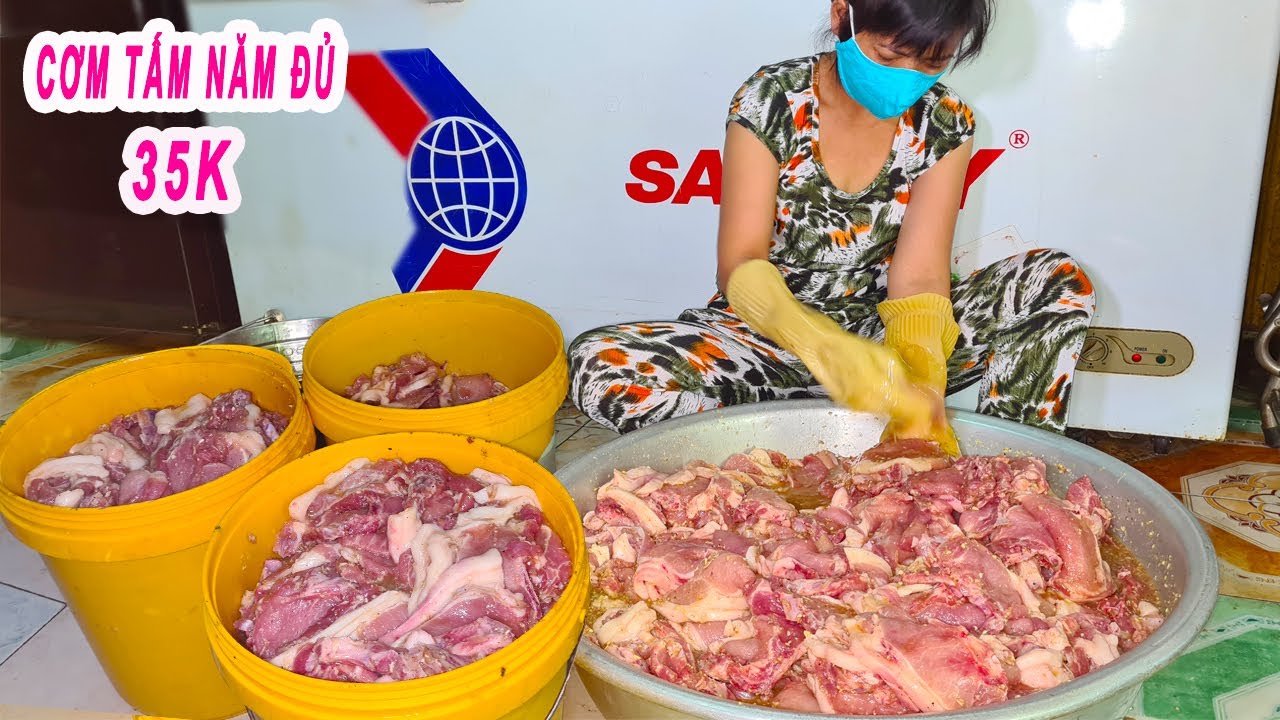 Cơm Tấm Năm Đủ 35K | Cách làm Chả Trứng Nướng 
