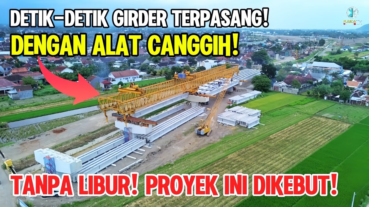 DETIK-DETIK Pemasangan Girder Tol Jogja Solo Jalur Melayang Selokan Mataram‼️Dikebut Tanpa Libur‼️