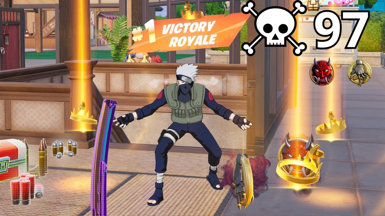 97 Elimination KAKASHI Solo Vs Squads Zero Build Gameplay WINS (NEW Fortnite Chapter 6)