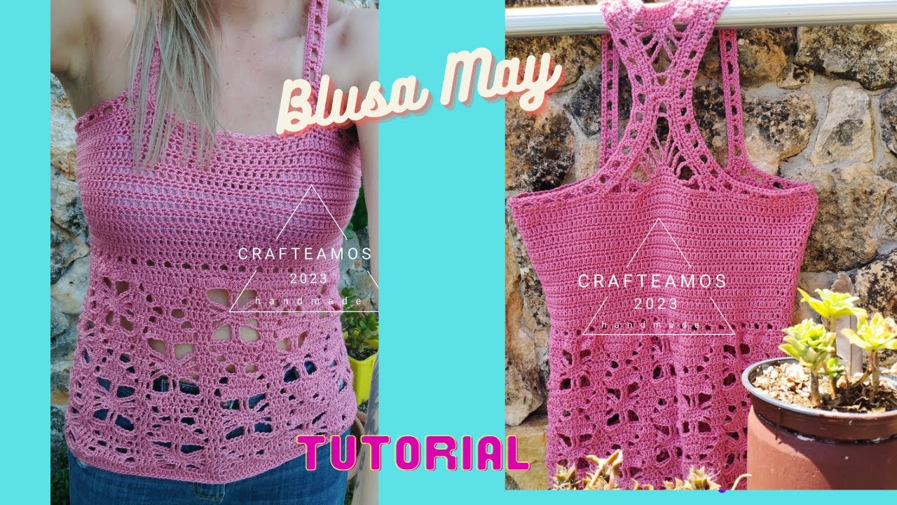 Blusa / camiseta May con espalda de nadadora a crochet paso a paso.