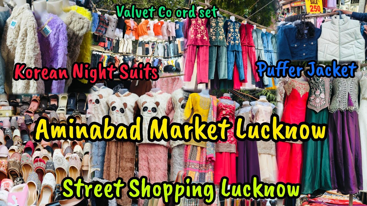 Aminabad Market Lucknow📍| Winter Collection 🪽 | Korean Night Suits 👘 | Street Shopping 🛍️ #lucknow