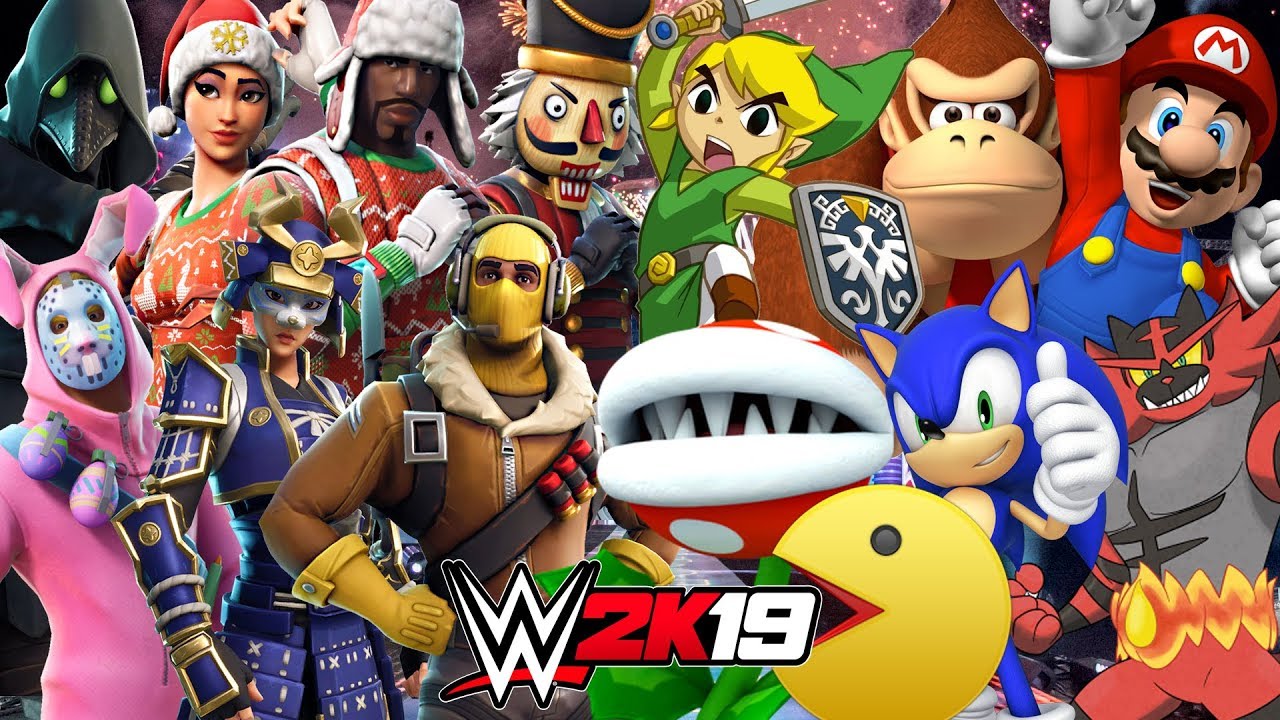 FORTNITE vs SUPER SMASH BROS ULTIMATE | WWE 2K19 Royal Rumble