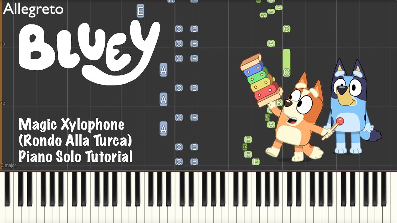 Bluey ~ Magic Xylophone (Rondo Alla Turca) ~ Piano Solo Tutorial