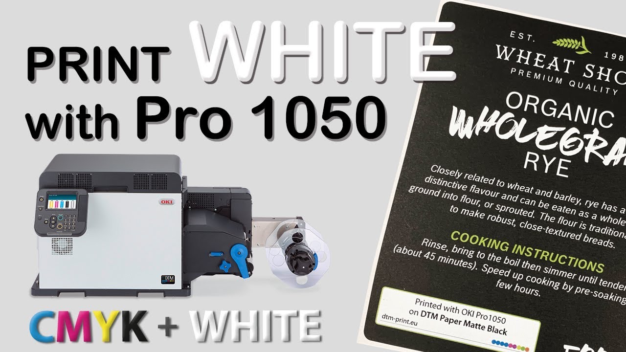 OKI Pro1050 print CMYK + WHITE labels
