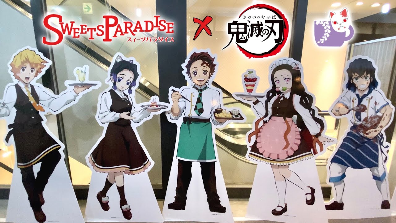 Demon Slayer Cafe! Kimetsu no Yaiba x Sweets Paradise in Kobe, Japan!