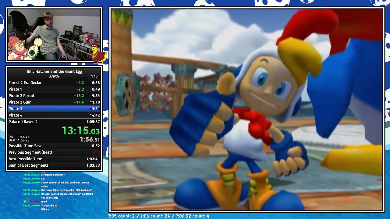 Billy Hatcher and the Giant Egg Any% in 1:05:24