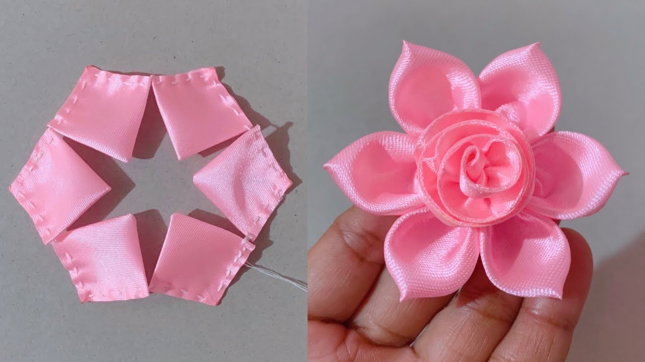 DIY: How to make an adorable fabric rose flower in just few minutes! | DIY Ribbon Flowers
