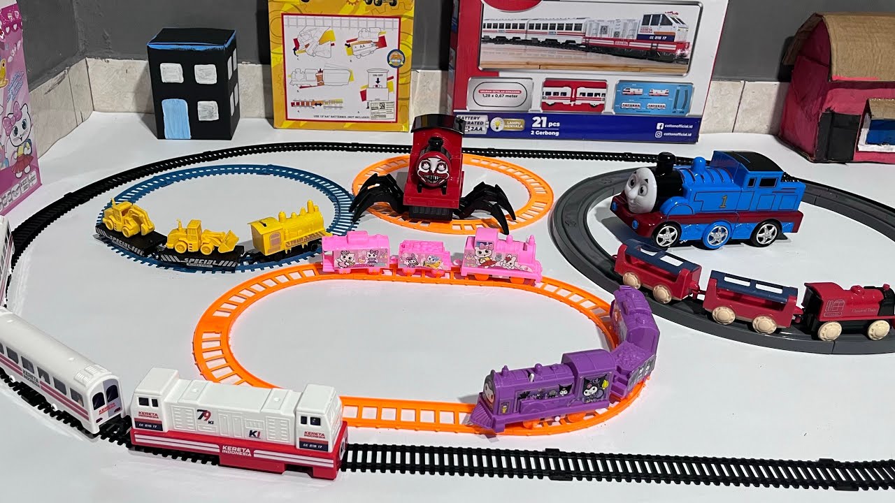 Merakit dan bermain mainan kereta Choochoocharles, Kereta api uap, Kereta konstruksi, Thomas robot