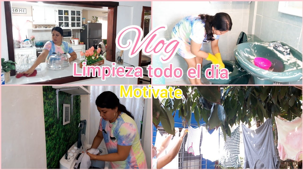 Vlog🏡 Todo el día limpiando, lavando, hoy no cocine🧹🧺// motivate💪