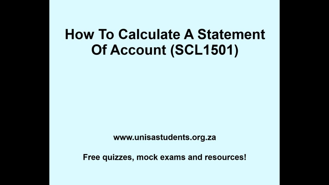 How To Calculate an Attorney's Statement of Account (SCL1501)
