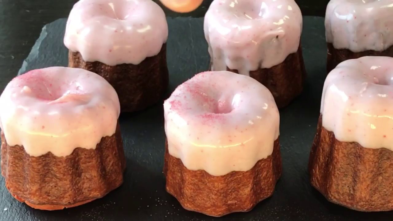 Strawberry Canele Recipe [No Music] 苺のカヌレ 作り方。