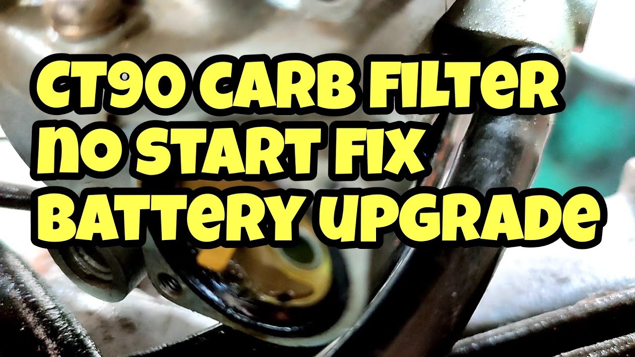 1974 Honda CT90 quick carb clean, secret filter screen, battery upgrade.