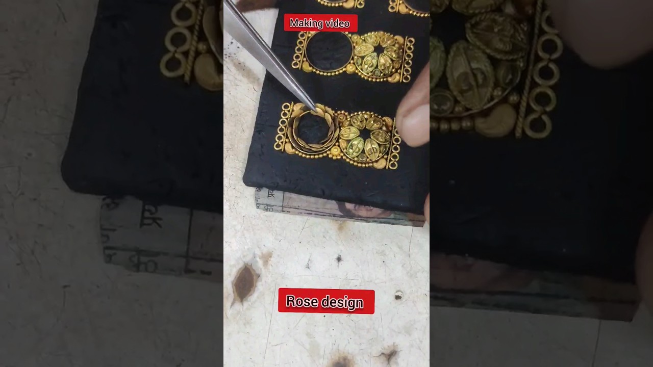 Rose flower making video, How to make gold jewellery ornaments #goldmanufacturer #handmadegold #gold