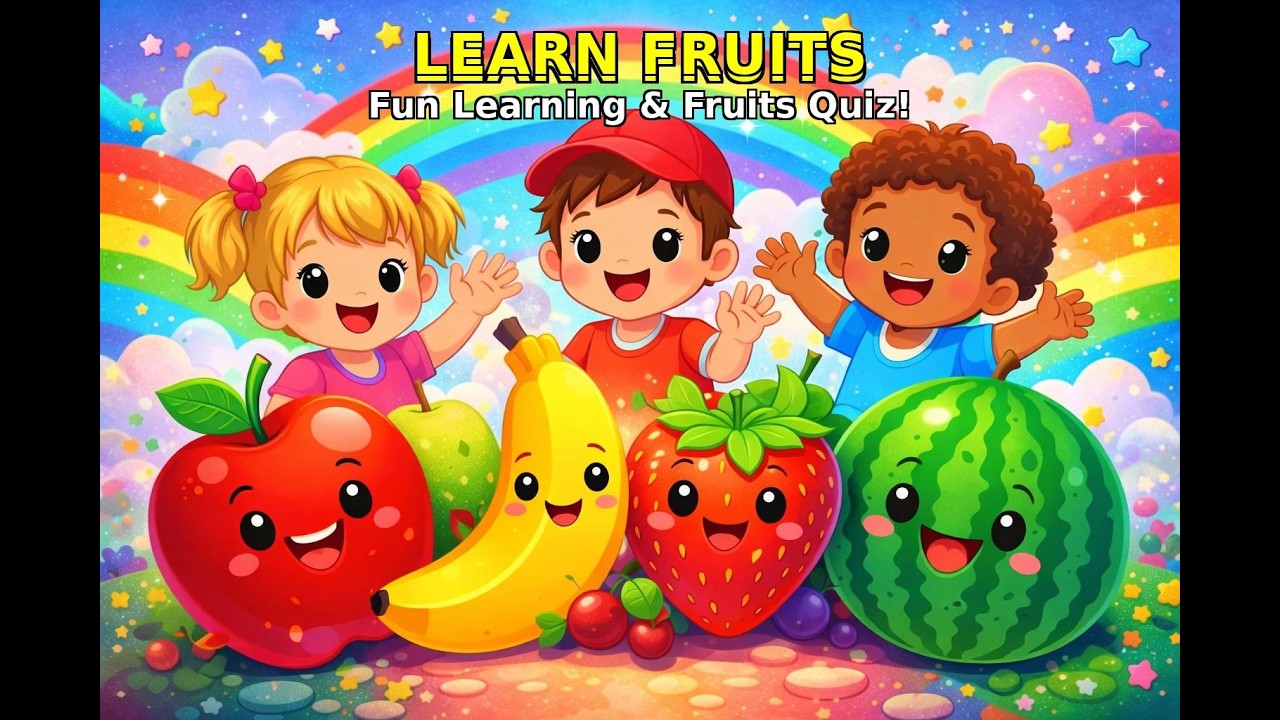 Learn Fruits for Kids | Fun & Colorful Fruits Learning Video 🍎🍌🍓 Exciting fruits QUIZ🍓🍉#kidschannel