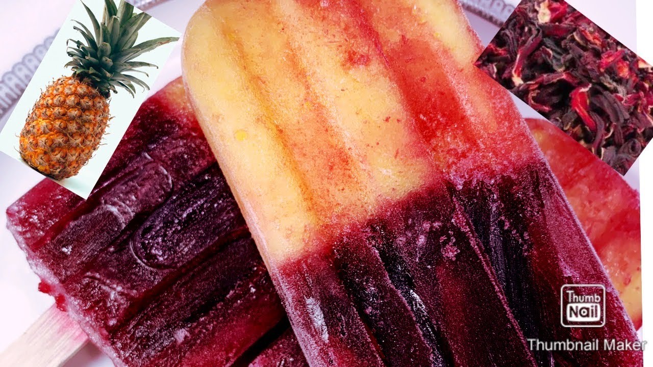 Homemade Popsicles: pineapple and Hibiscus Flower Popsicle