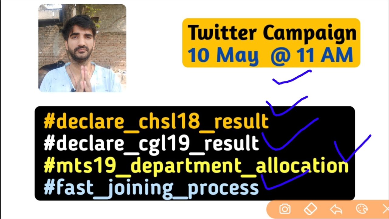 Twitter Campaign - SSC CHSL 18, CGL 19 Results, MTS 2019 Department Allocation | Let's Reunite 💪🏼