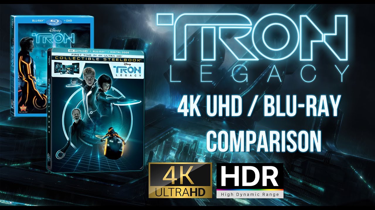 Tron Legacy (2010) 4K UHD HDR Dolby Vision (2025 Disney / Buena Vista) / Blu-ray (2011) Comparison