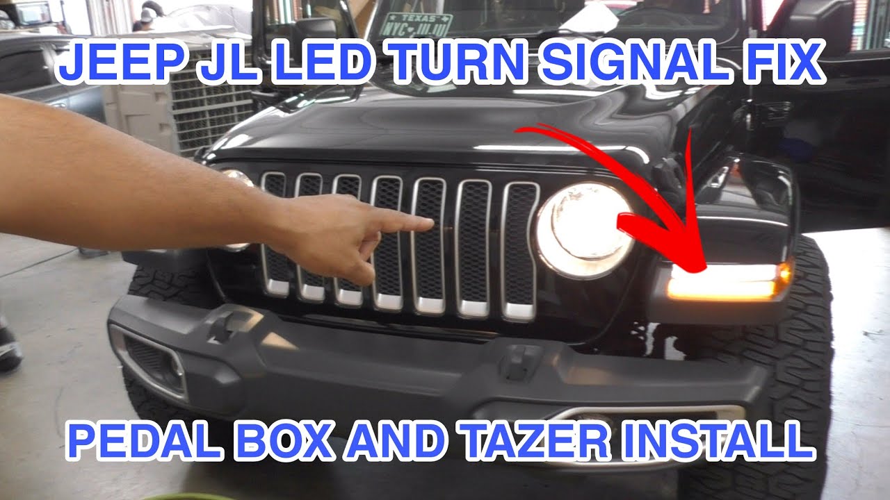 Установка светодиодного указателя поворота JEEP JL, устранение ошибок и установка педального узла...