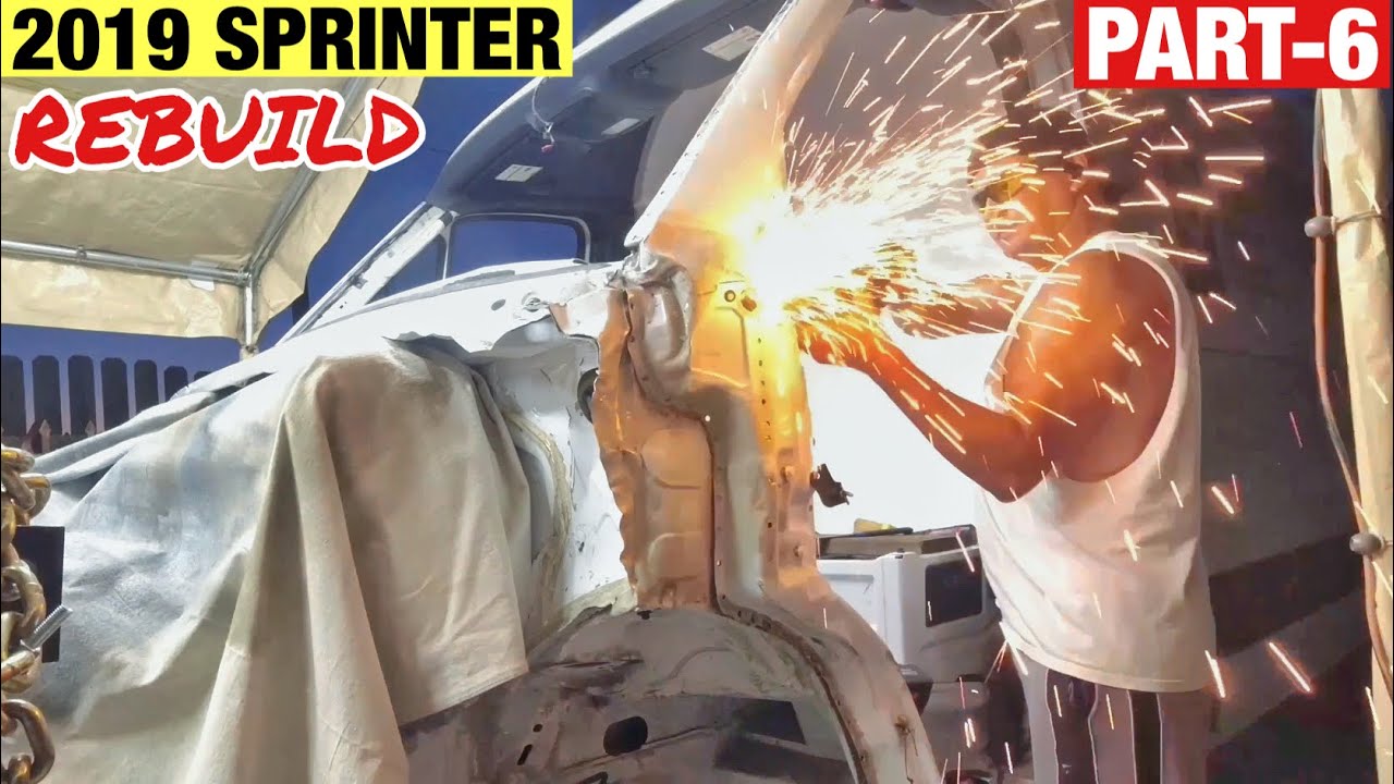 Part-6 2019 Mercedes Sprinter Cargo Van Rebuild - Drilling and Cutting out panels