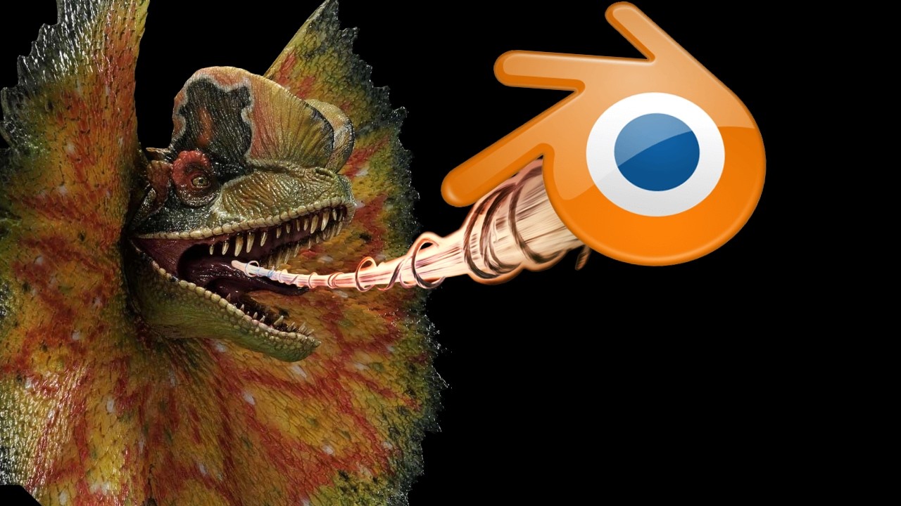 Dilophosaurus Bust Timelapse Sculpt in Blender | Vertex Painting & Node Wrangler ! #blender