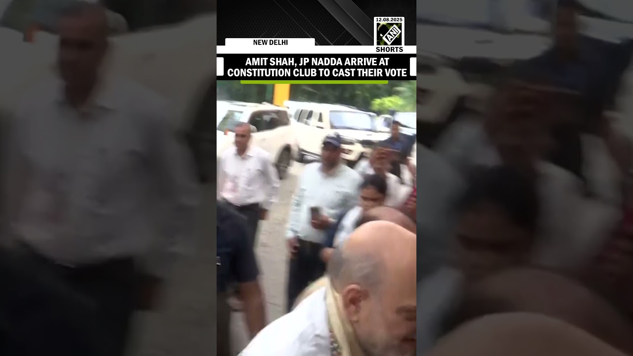HM Amit Shah, JP Nadda arrive at Constitution Club to cast their vote