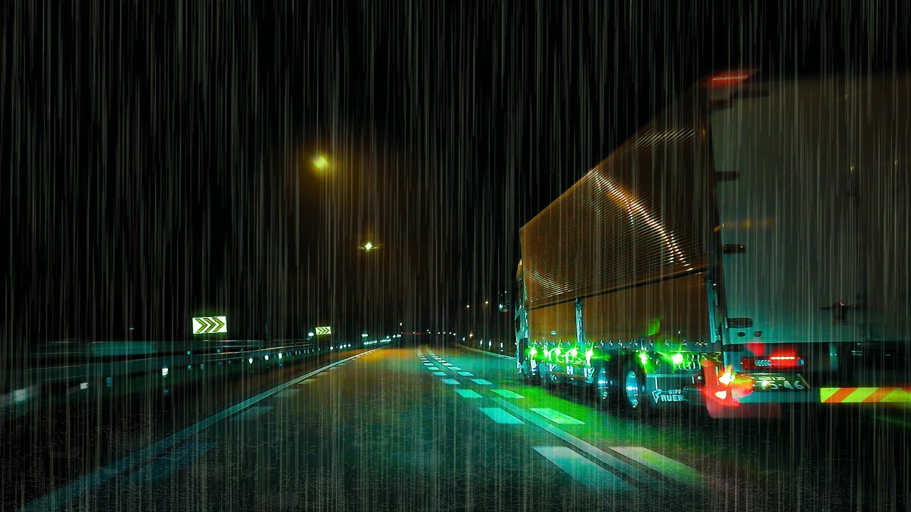 ☔️Midnight Highway Rain Drive😴 Fall Asleep Fast💤
