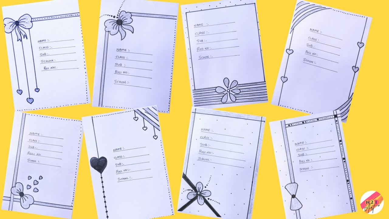 8 Easy Project Border Design | Project Design | Front page design | Project Border Design |