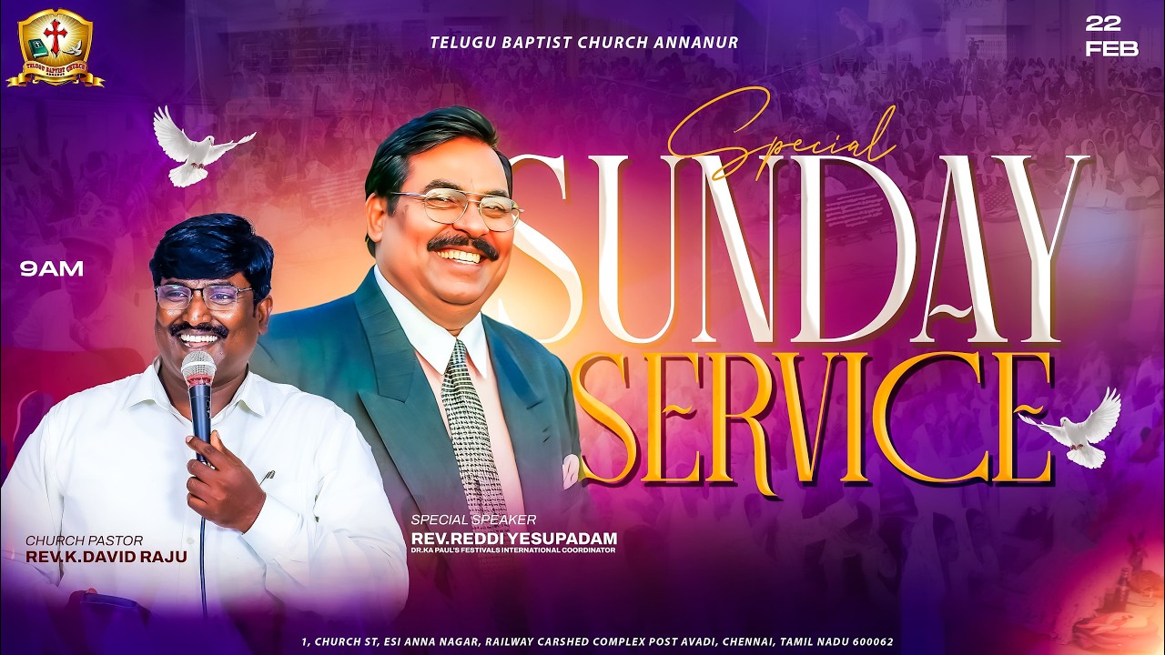 TBC ANNANUR I SUNDAY WORSHIP SERVICE I REV REDDI YESUPADAM I REV K DAVID RAJU