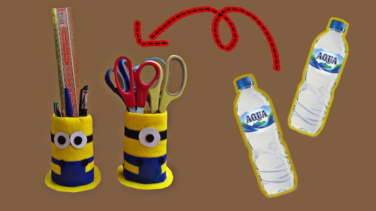 Tempat Pensil Minion dari Botol Bekas !