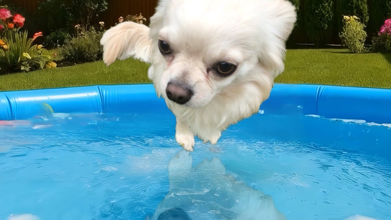 Dog in the pool